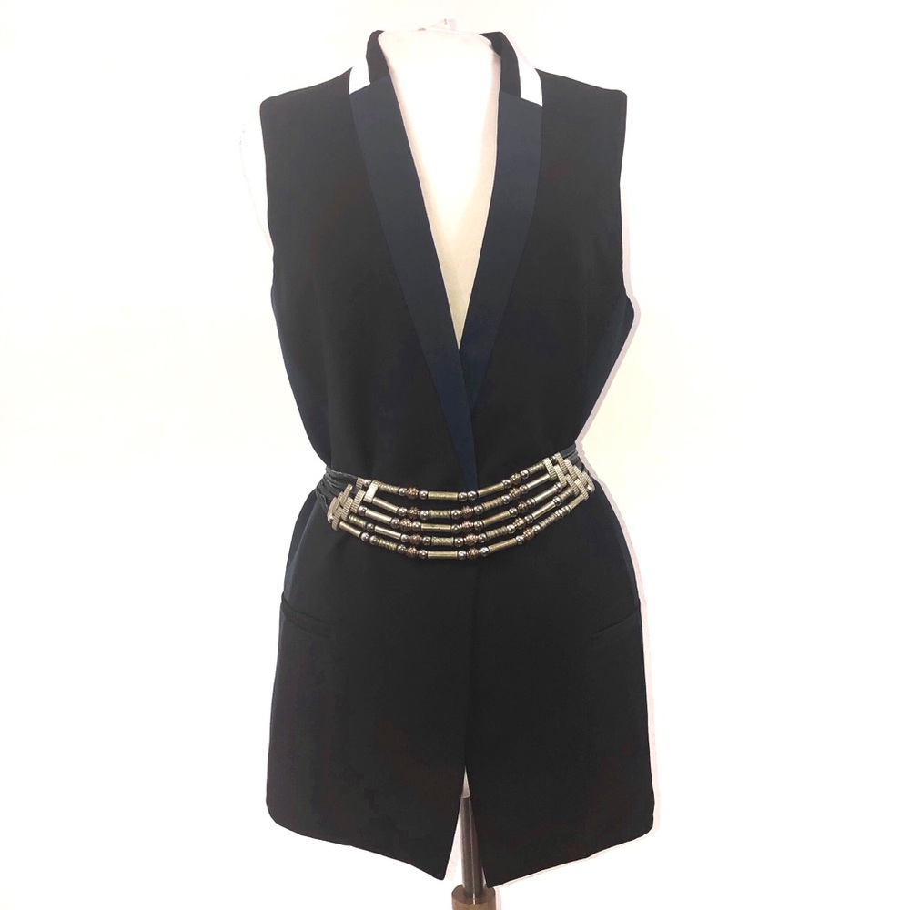 Anthropologie Black and Navy Vest